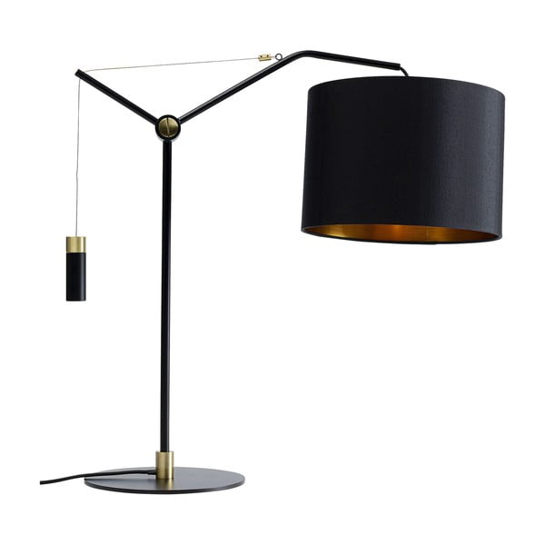 Černá stolní lampa s textilním stínidlem (výška 55 cm) Salotto – Kare Design