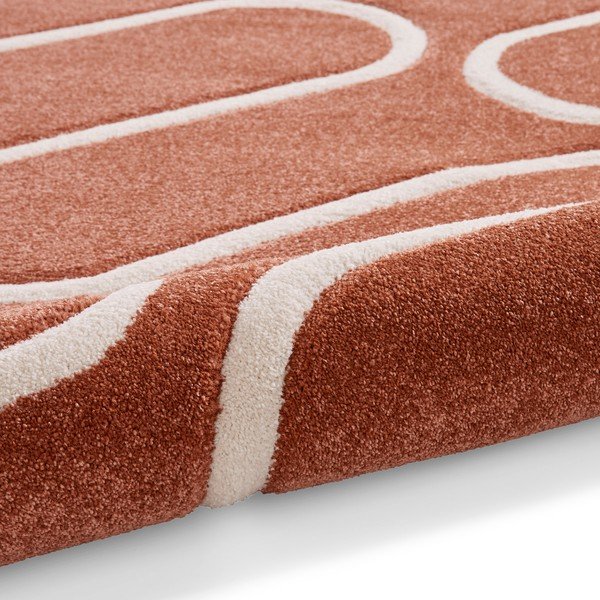 Koberec v cihlové barvě 120x170 cm Linear Curve – Catherine Lansfield-image-3
