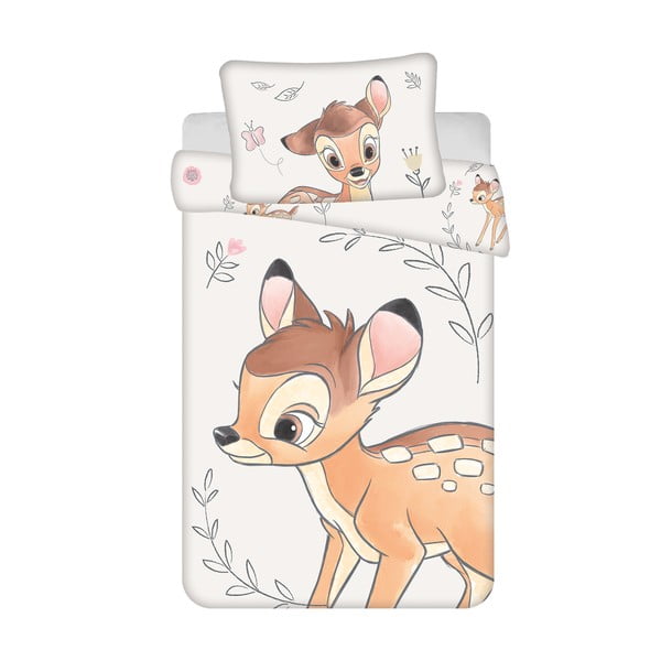 Bavlněné dětské povlečení do postýlky 100x135 cm  Bambi "Beige" – Jerry Fabrics