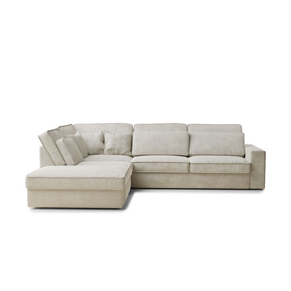 Šedobéžová žinylková rohová pohovka (levý roh/do L) Kirou – Maison de Rêve