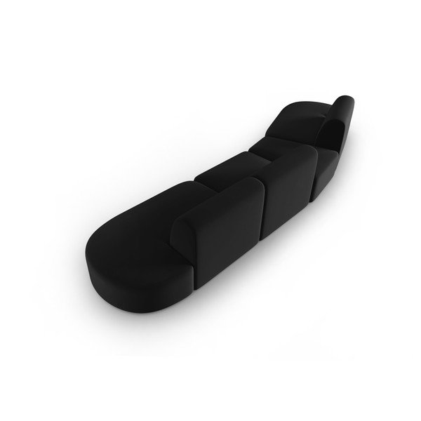 Černá sametová pohovka levý roh 428 cm Paolo – Milo Casa-image-3