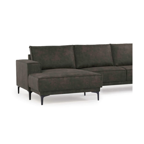 Antracitová rohová pohovka z imitace kůže (levý roh) Copenhagen – Scandic-image-4