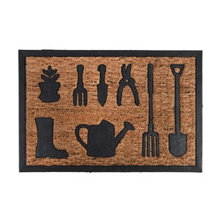 Rohožka z kokosového vlákna s designem zahradního nářadí Esschert Design Gardener, 40,3 x 60,8 cm