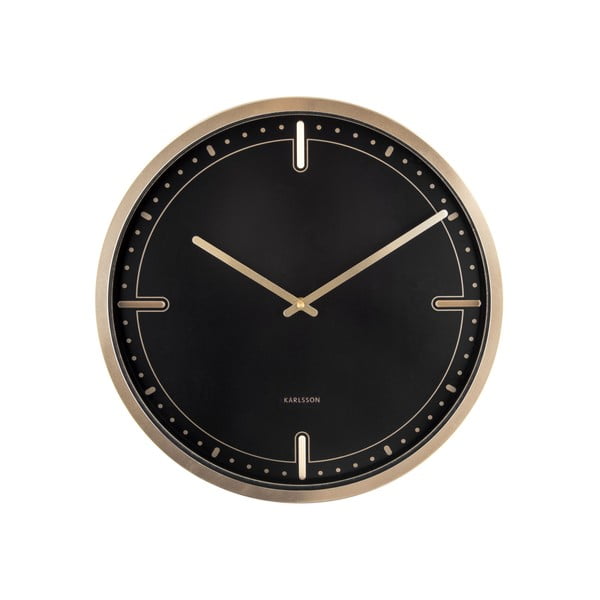 Černé nástěnné hodiny Karlsson Dots, ø 42 cm