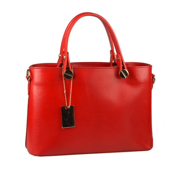 Červená kožená kabelka Matilde Costa Banusa