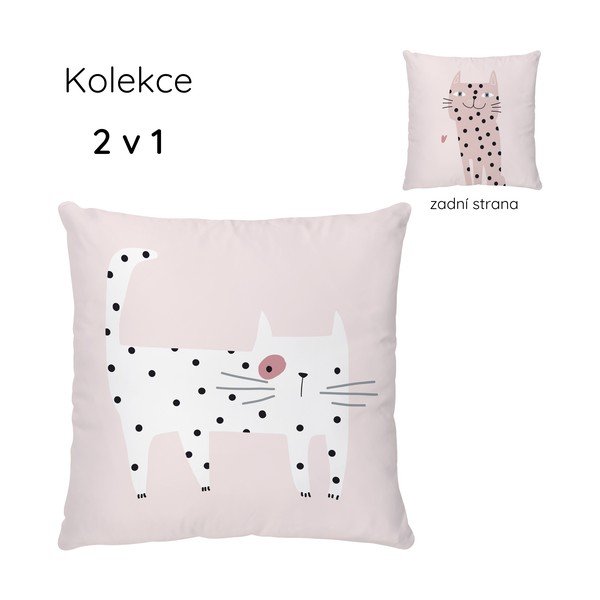 Dětský polštářek z bavlněného saténu 45x45 cm Meow Meow – Butter Kings-image-3