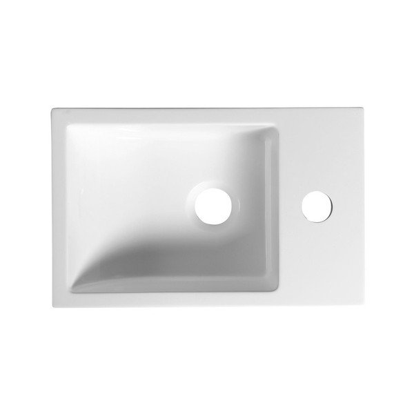 Bílé malé umyvadlo z litého mramoru Sapho Alabama, pravá strana-image-2