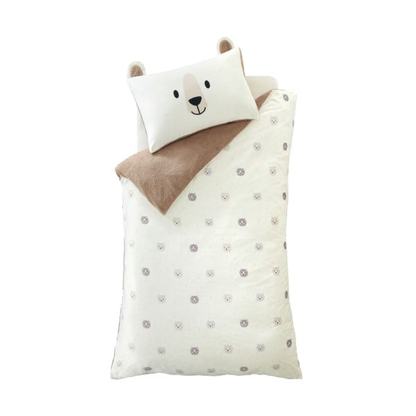 Hnědé/krémové dětské povlečení na jednolůžko z mikroplyše 135x200 cm Cosy Bear – Catherine Lansfield