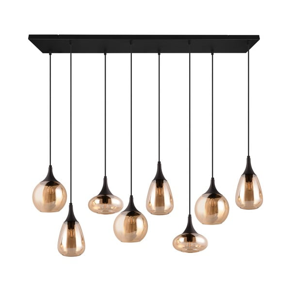 Černo-oranžové závěsné svítidlo se skleněným stínidlem Lumina – Trio-image-4