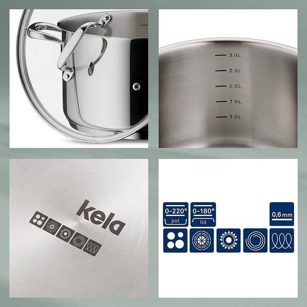 Hrnec z nerezové oceli s pokličkou Kela Flavoria, ø 20 cm-image-2