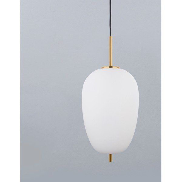 Bílé/v mosazné barvě skleněné závěsné svítidlo ø 27 cm Lato – Nova Luce-image-1