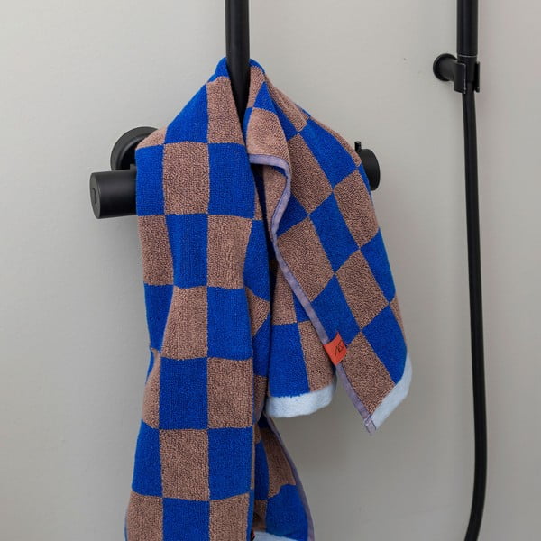 Modro-hnědá osuška z bio bavlny 70x133 cm Retro – Mette Ditmer Denmark-image-1
