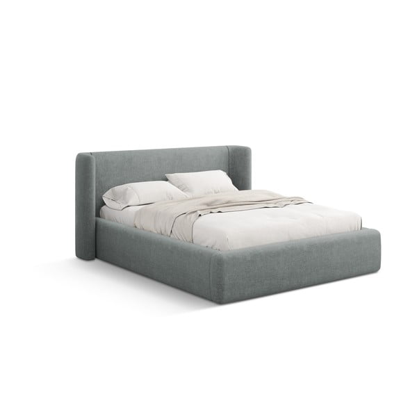 Tmavě šedá čalouněná dvoulůžková postel s úložným prostorem s roštem 200x200 cm Jason – Windsor & Co Sofas