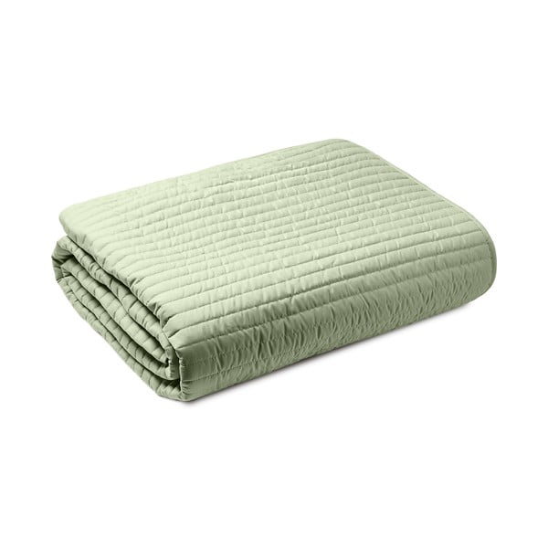Zelený prošívaný přehoz na dvoulůžko 220x230 cm Quilted Lines – Bianca