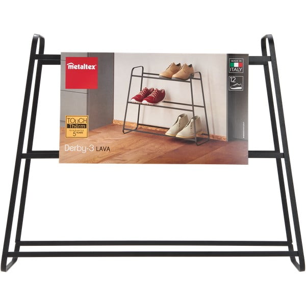 Černý třípatrový botník Metaltex Derby-image-2