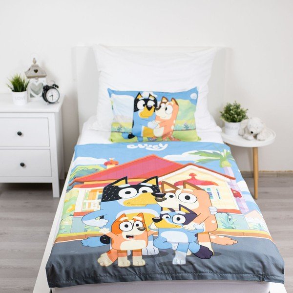 Bavlněné dětské povlečení do postýlky 100x135 cm Bluey – Jerry Fabrics-image-1