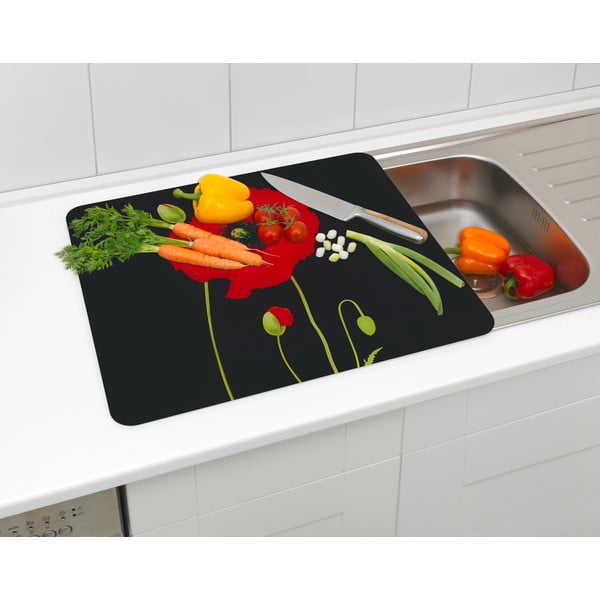 Kryt na zeď u sporáku z tvrzeného skla 50x56 cm Poppy – Maximex-image-3