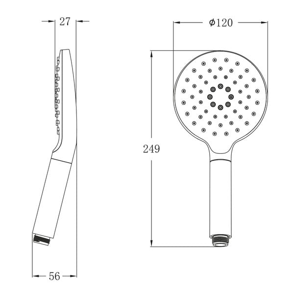 Plastová sprchová hlavice v leskle stříbrné barvě ø 12 cm – Sapho-image-4