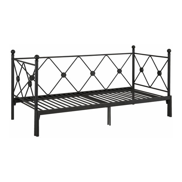 Černá rozkládací jednolůžková postel Støraa Johnson, 90/180 x 200 cm