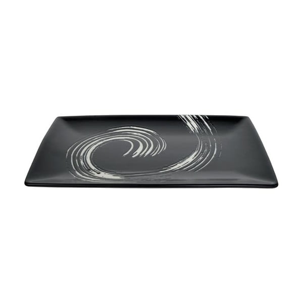 Černý obdélníkový talíř Tokyo Design Studio Maru, 27 x 16,5 cm