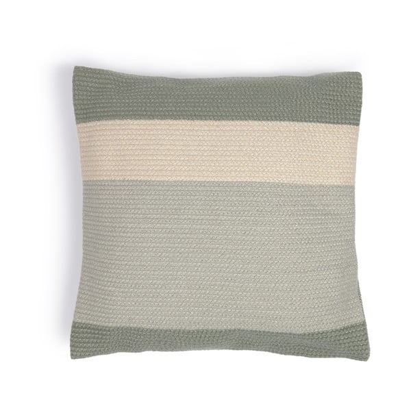 Zelený povlak na polštář z recyklovaného plastu Kave Home Leeith, 45 x 45 cm