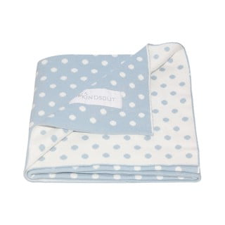 Modro-bílá bavlněná dětská deka Kindsgut Dots, 80 x 100 cm