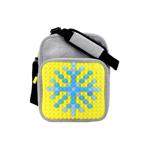 Pixelová taška přes rameno, grey/yellow