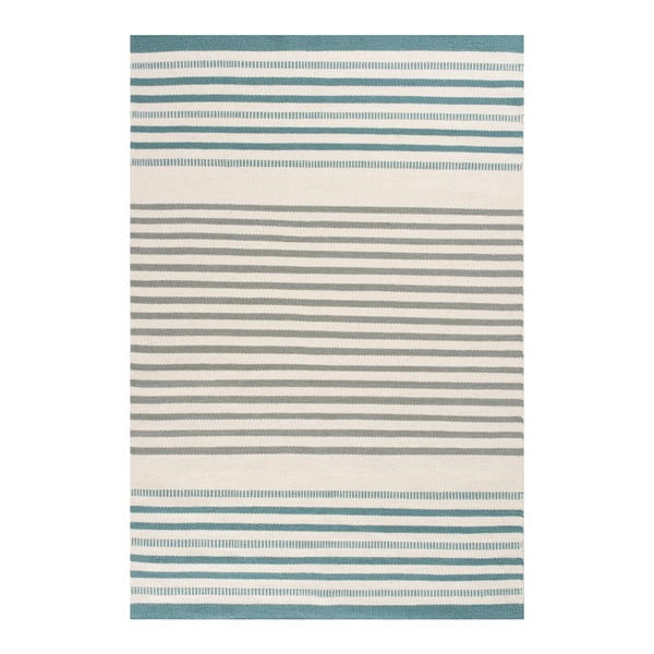 Ručně tkaný vlněný koberec Linie Design Story Aqua, 140 x 200 cm