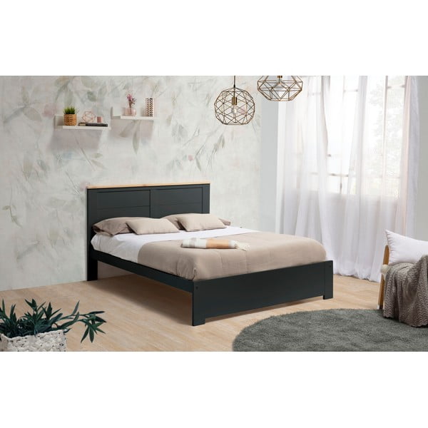 Antracitová dvoulůžková postel 140x190 cm Akira – Marckeric-image-1