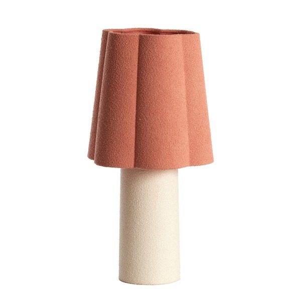 Stolní lampa v lososové barvě/krémová s textilním stínidlem (výška 50 cm) Musaby – Light & Living