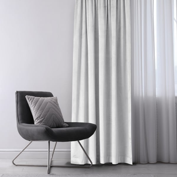 Bílý sametový dimout závěs 140x270 cm Eyelets – Restilo-image-1