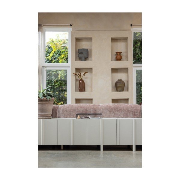 Světle šedý TV stolek z borovicového dřeva 152x53x46 cm Basu – WOOOD-image-1