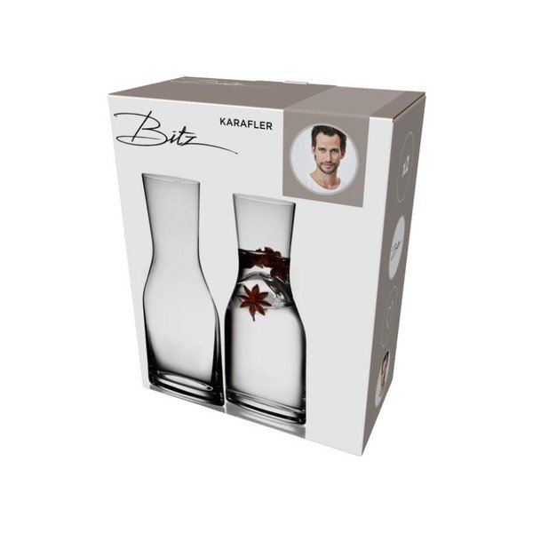 Sada 2 karaf vodu z křišťálového skla Bitz Fluidum, 300 ml-image-4