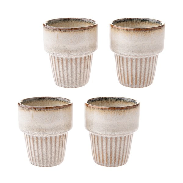 Krémové šálky v sadě 4 ks na espresso z kameniny 100 ml Tone – Dakls