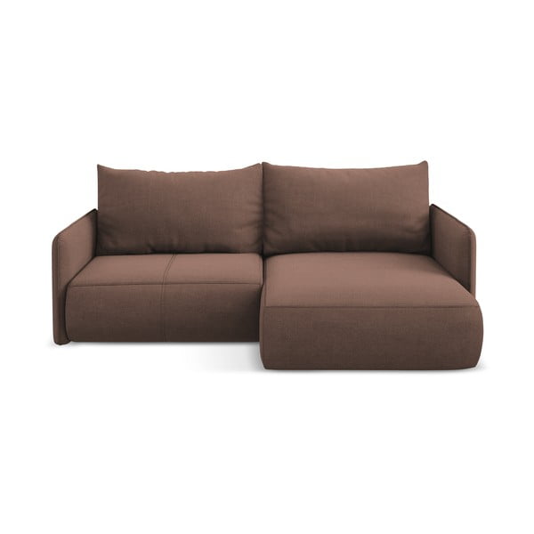 Růžová rozkládací/s úložným prostorem rohová pohovka (pravý roh) Nanea – Makamii