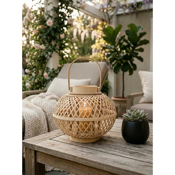 Bambusová lucerna (výška 24 cm) – Ego Dekor-image-1