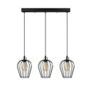 Černé závěsné svítidlo pro 3 žárovky Opviq lights Tel Long