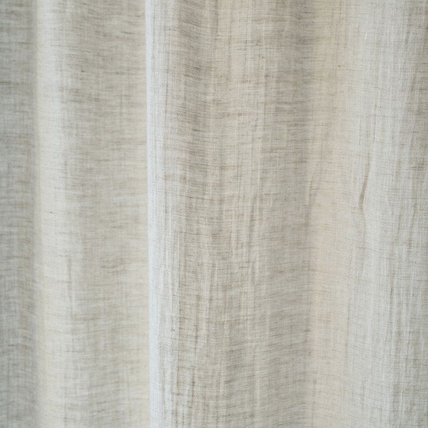 Béžový lněný lehký závěs s tunýlkem Linen Tales Daytime, 250 x 130 cm-image-1