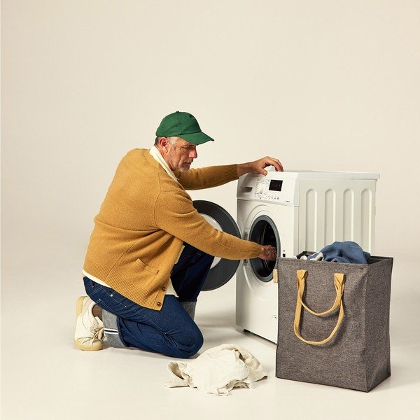 Šedý látkový koš na prádlo 53 l Laundry Hub Tweed – Rolser-image-3