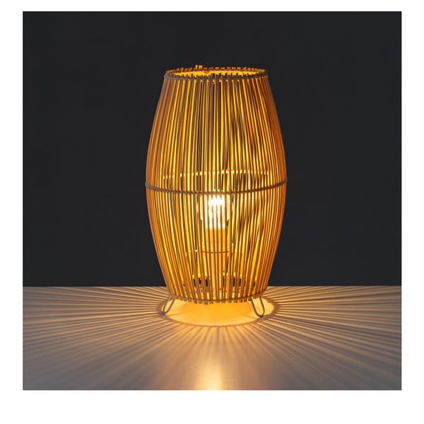 Bambusová stolní lampa v přírodní barvě s bambusovým stínidlem (výška 29 cm) Natural Way – Casa Selección-image-1