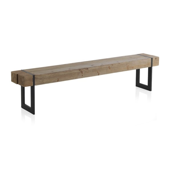 Dřevěná lavice s kovovými nohami Geese Robust, 200 x 30 cm