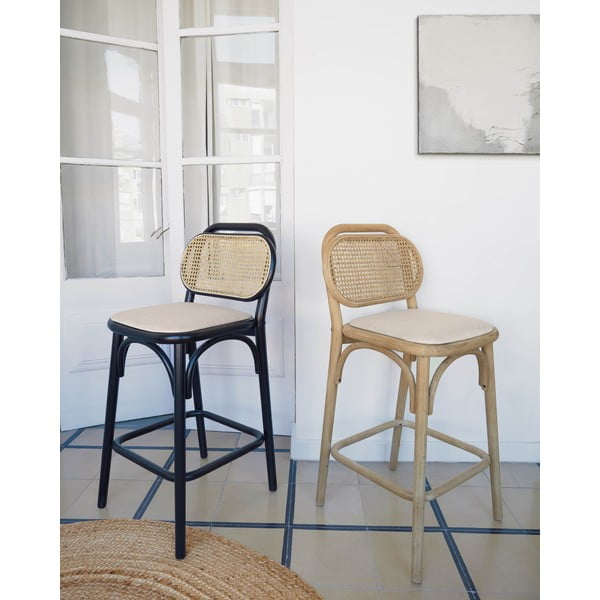 Barová židle z dubového dřeva v přírodní barvě (výška sedáku 65 cm) Doriane – Kave Home-image-3