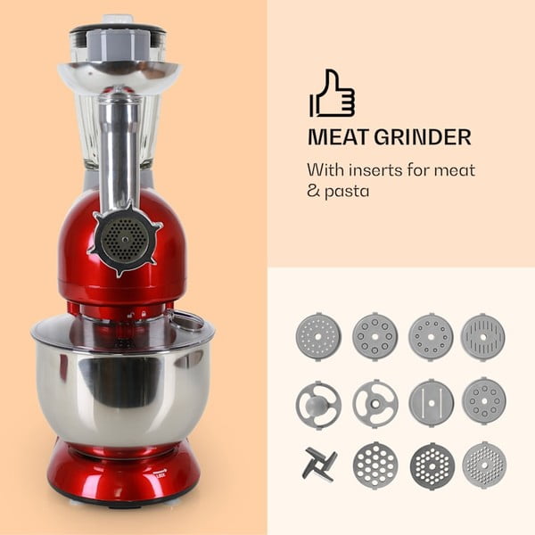 Červený multifunkční kuchyňský robot Klarstein Lucia Rossa-image-3