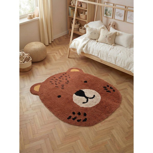 Hnědý pratelný/ručně tkaný bavlněný dětský koberec 120x149 cm Snuggle Berry – Hanse Home-image-1