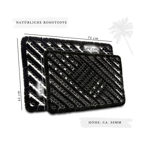 Rohožka z kokosového vlákna 40x60 cm Coco Black – Hanse Home-image-4