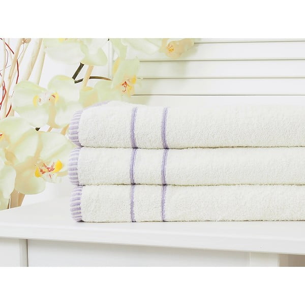 Osuška v krémovo-levandulové barvě 65x130 cm – B.E.S.-image-1