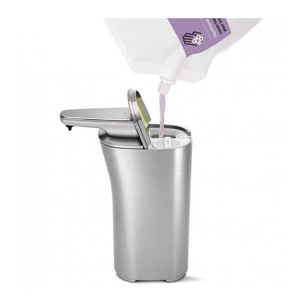 Stříbrný bezdotykový dávkovač mýdla simplehuman Compact-image-1