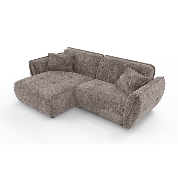 Taupe žinylková rohová pohovka (levý roh/s lenoškou) Nelia – Ropez-image-2