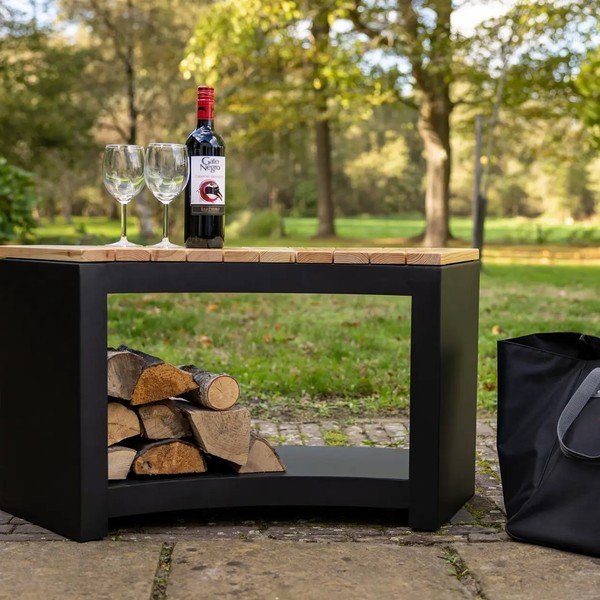 Černá zahradní lavice Curved – Esschert Design-image-1