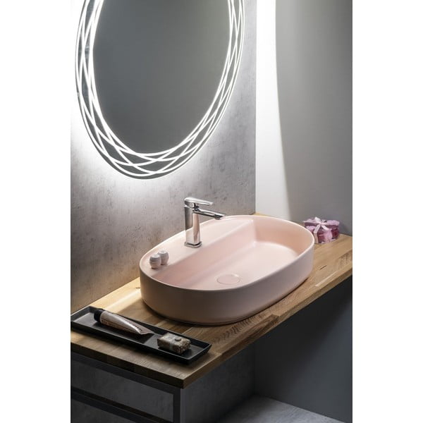 Růžové keramické umyvadlo 60x40 cm Infinity Oval – Sapho-image-1